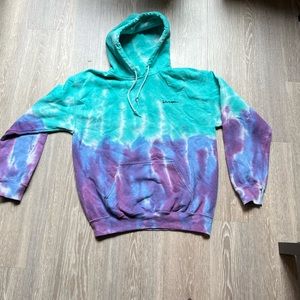 Iets Frans blue and purple tie dye hoodie